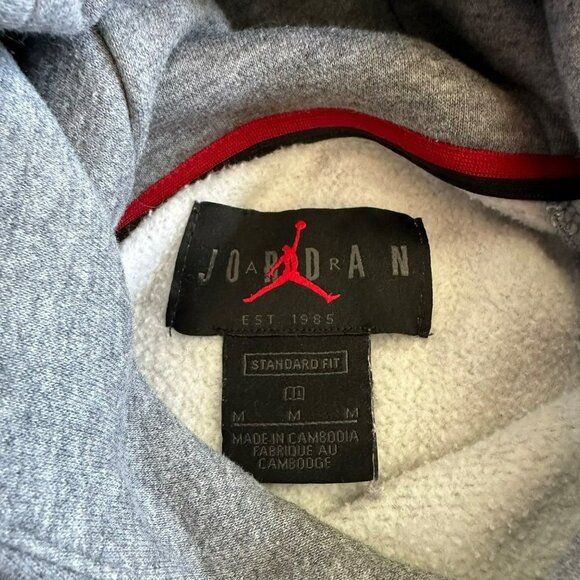Jordan Nike Jumpman hoodie heather grey with logo Men's M - Picture 3 of 7
